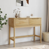 Console Table "FLORO" Wax Brown 89,5x36,5x73 cm Solid Wood Pine 374020