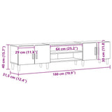 TV Cabinet Black Oak 180 x 31.5 x 40 cm Engineered Wood 862817