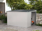 7 x 5ft Galvanised Metal Shed, with Sliding Door - White T3398P325269
