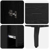 Highboard Black Oak 34.5 x 34 x 180 cm Engineered Wood 3416234