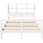 ZNTS Bookcase Bed without Mattress White 140x190 cm Solid Wood Pine 3321892