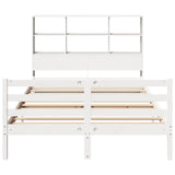 ZNTS Bookcase Bed without Mattress White 140x190 cm Solid Wood Pine 3321892