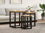 Nesting Table 3 pcs Brown Solid Teak Wood 42015919