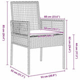 Garden Bistro Set 3 pcs Grey Poly rattan 3334968