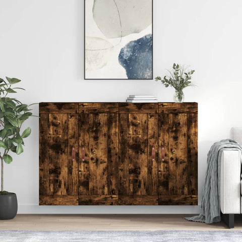 Wall Mounted Cabinets 2 pcs Smoked Oak Engineered Wood 3197998