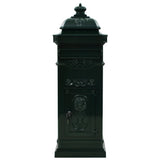 Pillar Letterbox Green Cast aluminium Large Decorative Inlays 43890