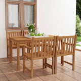 Garden Dining Set Warm teak Solid teak wood Large Durable 3059931