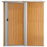 Garden Shed 180.5x97x209.5 cm Galvanised Steel Wooden Look 150906