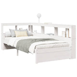 Bookcase Bed without Mattress White 75x190 cm Solid Wood Pine 3324369
