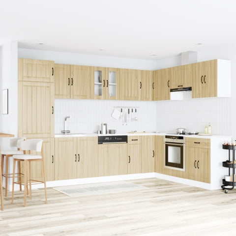 Kitchen Cabinet with Door Lucca 2 pcs Brown 80 x 46 x 81.5 cm 3315014