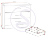 ZNTS Nevada 3 Drawer Chest 100-102-147