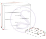 ZNTS Nevada 3 Drawer Chest 100-102-147