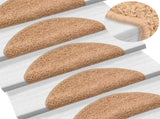 Stair Mats 30 pcs 56x17x3 cm Beige Half Round 3365801