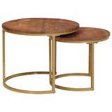 Nesting Coffee Tables 2 pcs Solid Mango Wood and Steel 4104645