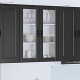 Wall Glass Cabinet PORTO Black 80 x 31 x 100 cm Engineered Wood 885506