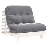 Futon Sofa Bed with Mattress White 80x206x11 cm Solid Wood Pine 846757
