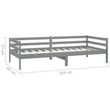 Day Bed without Mattress Grey Solid Wood Pine 90x200cm 806932