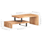 ZNTS 2 Piece Coffee Table Set Solid Acacia Wood 320394