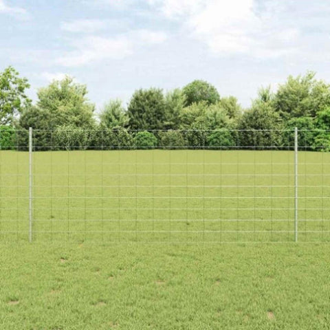 Fence with Posts Silver 1 x 25 m Steel 3337120