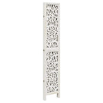 Room Divider 4 Panels White Solid Wood Paulownia 358740