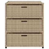 Garden Storage Cabinet Beige 55x59x69 cm Poly Rattan 365558