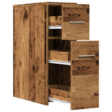 Narrow Bathroom Cupboard with Wheels Old Wood Engineered Wood 855284