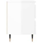 ZNTS Bedside Cabinets 2 pcs High Gloss White 40x35x50 cm Engineered Wood 826865