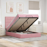 Ottoman Bed with Mattresses Pink 140x190cm Velvet 3313474