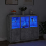 Sideboards with LED Lights 3 pcs Concrete Grey Engineered Wood 3209103
