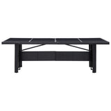 Garden Table Black 240x90x74 cm Poly Rattan and Glass 310071