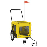 Pet Bike Trailer Yellow and Black Oxford Fabric and Iron 93938