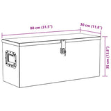 Aluminium Box 80x30x35 cm Silver 142939