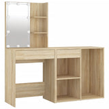 LED Dressing Table with Cabinet Sonoma Oak Engineered Wood 3082020