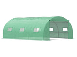 Walk-in Polytunnel Greenhouse, Outdoor Garden Tunnel Greenhouse Tent with Zipped Roll-Up Door and 6 T3398P317788