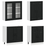 Kitchen Unit KALMAR 8 pcs Black Engineered Wood 3438184