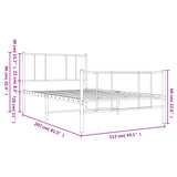Metal Bed Frame without Mattress with Footboard White 107x203cm 352543