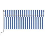 Manual Retractable Awning with Blind 3x2.5m Blue&White 3069376