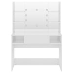 Makeup Table with LED Lights 100x40x135 cm MDF Shining White 331539