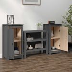 Sideboards 2 pcs Grey 39x35x80 cm Solid Wood Pine 813729