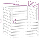 Composter White 80x80x78 cm Solid Wood Pine 822188