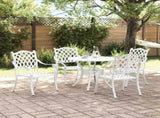 Garden Dining Set 5 pcs White Aluminium 3334694