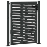 Garden Gate with Lock Black 110 x 155 cm Powder-Coated Steel 42015901