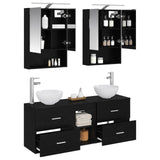 Bathroom Cabinet Set 5 pcs Black Oak 50 x 14.5 x 70 cm 3406680