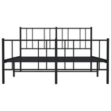 Metal Bed Frame without Mattress with Footboard Black 120x200cm 352496