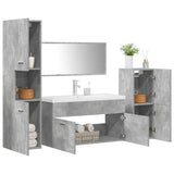 5 Piece Bathroom Furniture Set Concrete Grey Engineered Wood 3324897