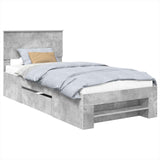 Bed Frame Concrete Grey 90 x 200 cm Engineered Wood 3408805