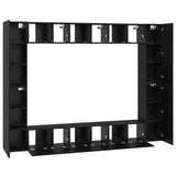 TV Cabinet Set Wall-mounted 10 pcs Black Oak 30.5 x 30 x 90 cm 3393229