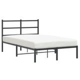 Metal Bed Frame without Mattress with Headboard Black 120x190cm 355362