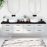 Bathroom Countertop Dark Brown 220x50x cm Treated Solid Wood 3156278