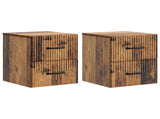 Wall-Mounted Bedside Cabinet 2 pcs Old Wood 34.5 x 33 x 40 cm 898992